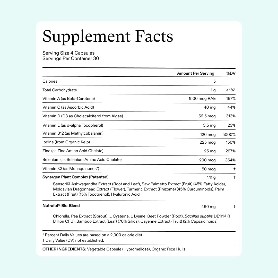 Nutrafol Women's Hair Growth Supplements, For Women 18-44 Years Old, Clinically Tested for Visibly Thicker, Stronger Hair, Dermatologist Recommended NOT THE VEGAN VERSION-