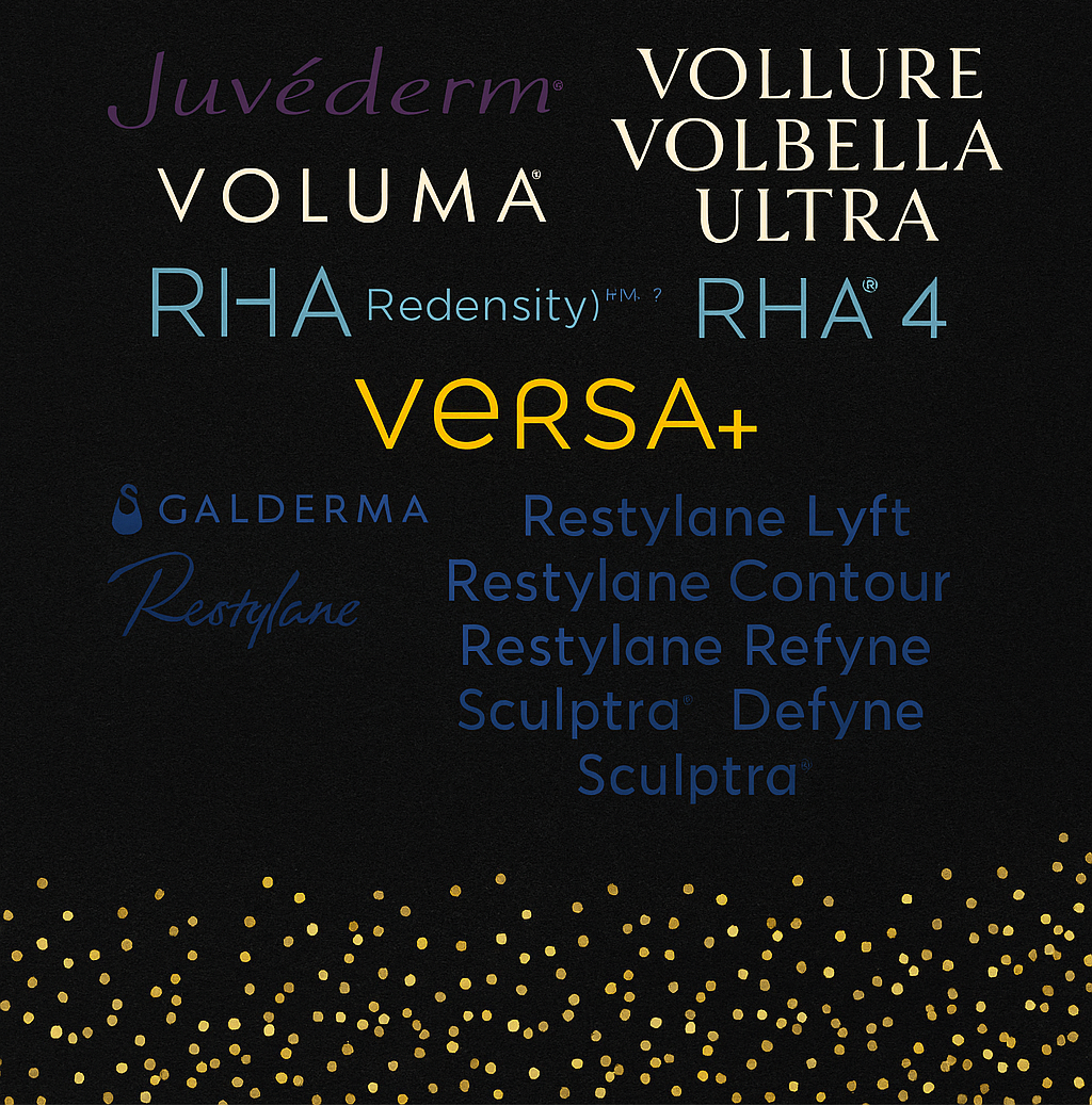 Black Friday promotional poster with product names and BOGO offer on a black background with gold accents.